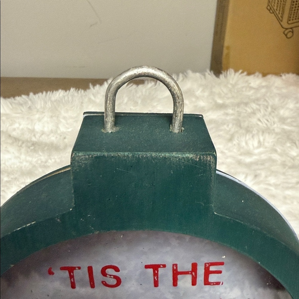 Festive Green and Red Holiday Ornament filled with jingle bells - Picture 3 of 5